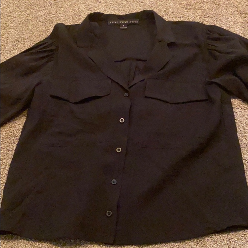 Black button up blouse
